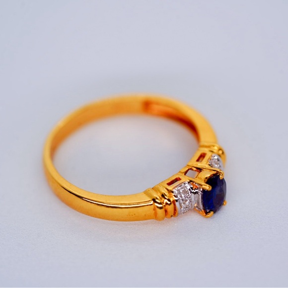 New Unheated Natural Burmese Sapphire in Genuine 18K Gold Ring - Picture 3 of 6